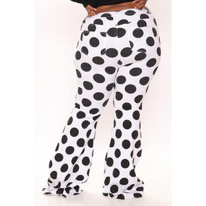 Jean droit <span class=keywords><strong>blanc</strong></span> à fond cloche pour <span class=keywords><strong>femme</strong></span>, <span class=keywords><strong>taille</strong></span> haute, noir, imprimé à pois, Denim de haute qualité pour <span class=keywords><strong>femme</strong></span> - Product Image 4