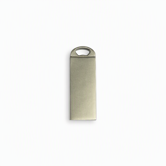 Slim Metal USB Stick 4GB 8GB 16GB 32GB 64GB Rounded Loop Top, Brushed Finish, B2B Wholesale
