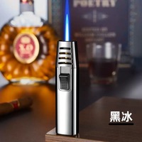 Logo personnalisé pistolet à cigare, BBQ cuisine fumée métal grande vente en gros Cigarette personnalisé Jet flamme Butane gaz briquet