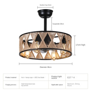 โคมไฟพัดลมเพดาน LED สีทองสุดหรูพร้อมตัวเครื่องทำจาก ABS ใบพัด5ใบสำหรับรับประทานอาหารและห้องนั่งเล่นของตกแต่งโรงแรม - Product Image 3