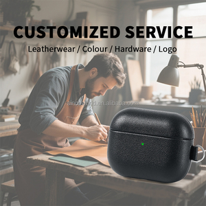 Emballage de boîte-cadeau <span class=keywords><strong>personnalisable</strong></span> Étui pour casque d'écoute personnalisé Étui de protection en cuir pour airpods Pro 2 3 - Product Image 3