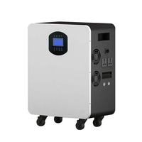 Système de Stockage d'Énergie Solaire Hybride Tout-en-un au Lithium LiFePO4 48V 100Ah 2.56kWh avec Onduleur, BMS et RS485, sur Pied