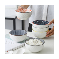 Bol à ramen en relief sous glaçure ensemble de bols à soupe de nouilles en céramique de plusieurs couleurs