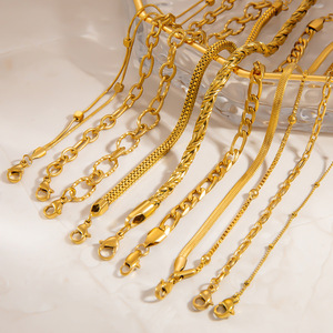 Pulsera de acero inoxidable para mujer, chapada en oro de 18k, diseño ovalado, estilo Instagram, joyería de acero de titanio - Product Image 1