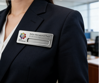 Étiquettes nominatives vierges réutilisables et durables avec épingle de sécurité, personnalisables avec logo, pour conférences, bénévoles, bureaux, restaurants, mariages
