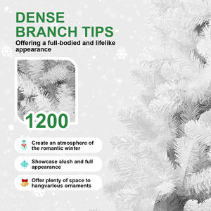 Árbol de Navidad Artificial Premium Blanco de 6 Pies Sin Luces, Decoración Navideña, Fácil de Montar, Viene con Soporte de Metal - Product Image 4