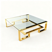 Table basse moderne et écologique avec plateau en acier inoxydable pour hôtel et salon - Vente de meubles