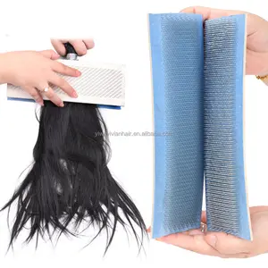 Wholesale Multi size leather hairdressing pouch Hair extension holder draw mat for hair extension tools