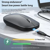 Mouse Nirkabel Silent Click Pengisian Daya Tipe-C Portabel Ergonomis untuk Kantor Laptop Universal Ringan untuk Kantor dan Game Tanpa Suara Umum