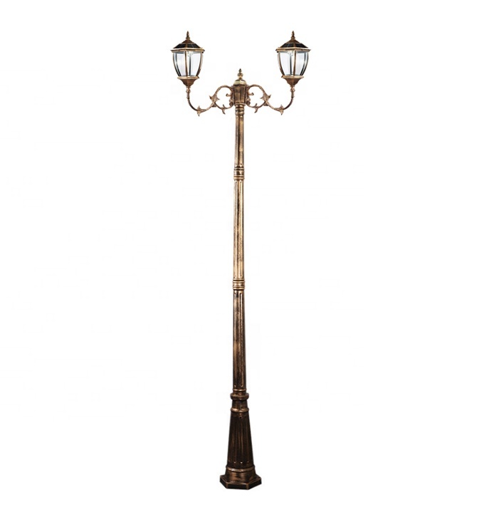 Solar Energy Powered Waterproof Outdoor Garden Street Solar Antique Aluminum Lights Landscape Lawn Lamp Led Solar Yard Lamp