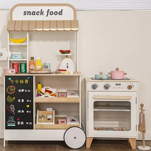 <span class=keywords><strong>Cucina</strong></span> Giocattolo per Bambini Set Combinato in Legno Bianco con Forno Frigorifero e Lavatrice Gioco di Ruolo - Product Image 3