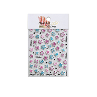 Stiker Kuku Timbul 5D Stiker Seni Kuku Bunga Polka Dot Warna-warni Dekorasi Kuku Bunga Berperekat Perlengkapan Seni Manikur DIY