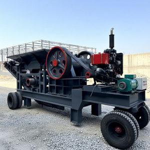 Concasseur à Mâchoires Mobile pour l'Exploitation Minière de Roches et de Pierres, Moteur Diesel PLC, Capacité 20-100 T/h - Product Image 1