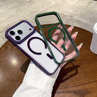 Coque de téléphone transparente en métal avec protection d'appareil photo pour iPhone 18 Pro Max 17 Air 16 15 14 Plus 13 12 11 Pro Max, compatible avec la recharge magnétique sans fil