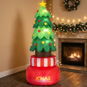 Albero di Natale Gonfiabile Rotante da 2,4 Metri per Esterni, Decorazione Natalizia da Giardino con Luci LED Integrate e Sacche d'Acqua, Modello D0100HA8CKW - Product Image 3