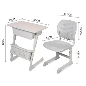 Ensemble Chaise et Bureau Compact pour Élève, Hauteur Réglable, Plateau en Bois, Idéal pour Écoles Primaires, Collèges et Enfants - Product Image 1