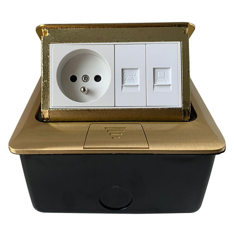 VNX Floor Pop up Power Socket for Office Floor With Dual Socket Charger /Electric Pop up Floor Socket