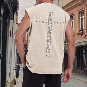 FOXA Tank <b>Top</b> Men Vintage Bible Verse <b>Cross</b> Graphic Sleeveless Muscle Shirt Breathable Cotton Workout <b>Top</b> - Product Image 5
