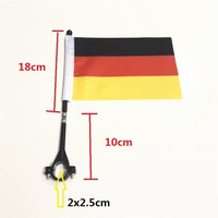 Support de drapeau en plastique pour vélo, moto, vélo électrique, monté sur véhicule, avec petit drapeau en polyester rouge, sans impression graphique