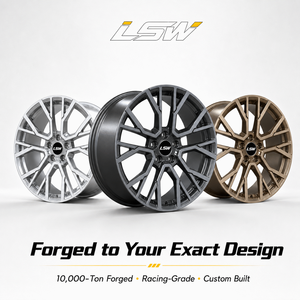 ล้อฟอร์จ LS8180 ขนาด 18 19 20 นิ้ว 5x112 5x120 สำหรับเปลี่ยนแทนของแท้ สีดำเงา ขอบขัดเงา สำหรับรถยนต์เมอร์เซเดสและนิสสัน - Product Image 5