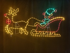 Tren de Papá Noel con Marco de Acero LED Impermeable para Exteriores, Árbol de Navidad de 190x3x60CM, Decoración Navideña con Figuras y Luces de Cuerda - Product Image 4