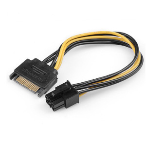 อะแดปเตอร์แปลงไฟ SATA 15 พินเป็น 6 พิน สายไฟ GPU สำหรับตัวเชื่อมต่อการ์ดกราฟิกคอมพิวเตอร์ - Product Image 1