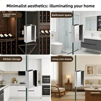 Gagang Kabinet Minimalis Modern Grosir Pabrik Asli, Pegangan Klip Baja Tanpa Lubang, Pelat Gagang Pintu Kaca Display, Klip Tarik