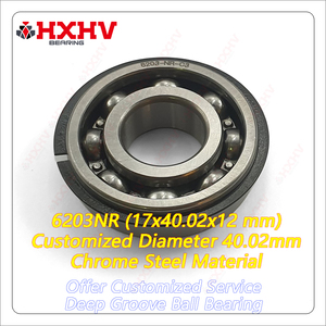 <span class=keywords><strong>6203</strong></span> <span class=keywords><strong>NR</strong></span> personnalisé 40.02mm diamètre extérieur en acier chromé 17x40.02x12mm HXHV roulement à billes à gorge profonde - Product Image 2
