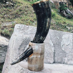 Jarra de Cuerno Vikinga 100% de Alta Calidad, Tendencia en Europa, Jarra de Beber Tallada Estilo Europeo, Jarra de Cuerno de Búfalo, Cuerno de Buey, Ágata, Café - Product Image 1