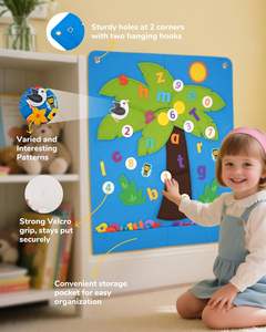 Juguetes para Niños, Letras y Números de Fieltro, Árbol de Coco, Juegos Educativos del Alfabeto para Pared, Enseñanza en Casa y Aula - Product Image 1