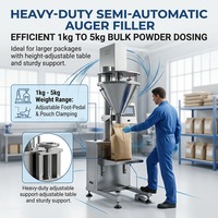 Machine de remplissage semi-automatique à vis sans fin pour poudre de talc et poudre corporelle, dosage 500g, 1kg, 2kg, 5kg