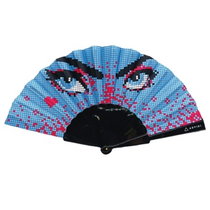Éventails pliants en tissu de soie blanche QM pour femmes/hommes, avec poignée en plastique, pour cadeaux, artisanat et danse - Product Image 6