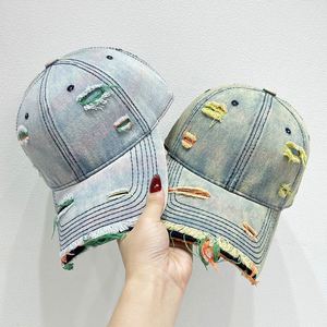 Nouvelle Arrivée 2025 Casquette de Baseball en Denim Arc-en-ciel Effet Vieilli pour Hommes et Femmes, Tendance, Protection Solaire, Chapeau de Sport Délavé - Product Image 3