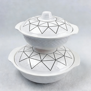 ชามเมลามีนลายภาพวาดสีน้ำหมึก ขนาด 23.5x21.4 ซม. พร้อมฝาปิด สำหรับ<span class=keywords><strong>อาหาร</strong></span><span class=keywords><strong>เอเชีย</strong></span>และงานสังสรรค์ - Product Image 5