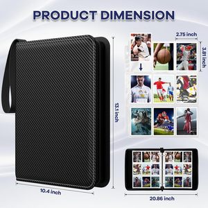 Carpeta para Tarjetas de Crédito con 9 Bolsillos y 50 Fundas para Tarjetas, Capacidad para 900 Tarjetas, Cierre de Cremallera de PVC - Product Image 6