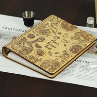 OEM Gravé au laser A5 Livre de cuisine vierge en bois Restaurant Menu O Ring Cahier de recettes Personnalisé Personnalisé Livre de recettes en bois