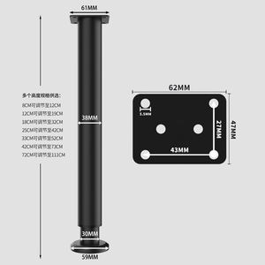 Pieds de table basse en métal télescopiques à hauteur réglable et pivotante pour meuble canapé-lit meuble <span class=keywords><strong>TV</strong></span> coussinets surélevés pieds de support - Product Image 5
