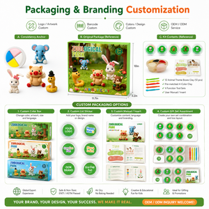 Kit de Arcilla Seca al Aire con Temática de <span class=keywords><strong>Parque</strong></span> Zoológico, 12 Temas de Animales, Manualidades para Niños, Regalo DIY, Serie Temática OEM, Venta al Por Mayor Personalizada - Product Image 6
