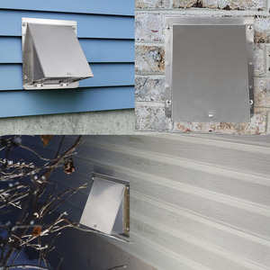 Grille d'aération murale extérieure en acier galvanisé de 4 pouces, design moderne, avec moustiquaire, pour sèche-linge domestique - Product Image 6