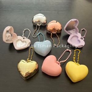 Macaron Màu Móc Chìa Khóa Hình Trái Tim Eyeshadow Bao Bì Rỗng Lip Balm Blush Kem Container Son Môi Trường Hợp 0.4G Với Pan Chuỗi - Product Image 2