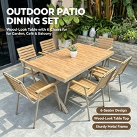 Nouveau modèle bon marché de style américain pour café et restaurant, table à manger en bois et plastique, ensemble de meubles avec chaises