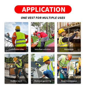 Gilet di sicurezza alta visibilità ANSI classe 2 impermeabile <span class=keywords><strong>Molle</strong></span> gilet di sicurezza blu riflettente di cotone con tasche personalizzate con Logo Grey - Product Image 6