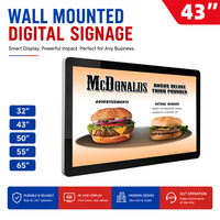 Écran publicitaire mural 4K compatible avec les lecteurs vidéo pour affichage paysage et portrait, idéal pour les hôtels et restaurants
