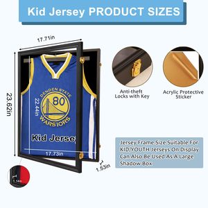 Cadre photo pour maillot de sport enfant, boîte à souvenirs avec protection UV, verrouillable, durable, écologique, motifs paysage, fleurs, baseball, basketball, football - Product Image 2