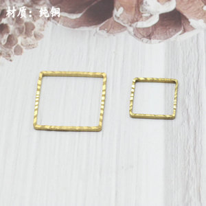 Matériaux et accessoires pour bijoux faits main : plaques de cuivre à motifs, anneaux carrés sans soudure, montures en stock - Product Image 2