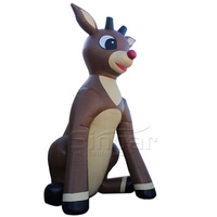 Reno Inflable Navideño Grande de 15 Pies con Nariz Roja