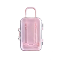 Mini boîte de rangement pour bijoux en forme de valise, en plastique transparent, pour bagues, boucles d'oreilles, colliers, bibelots, emballage cadeau