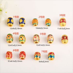 Perles en émail en forme de baril 12x9mm, perles porte-bonheur en métal en forme de goutte d'huile pour la fabrication de bijoux, bracelets, colliers, boucles d'oreilles, accessoires DIY - Product Image 2