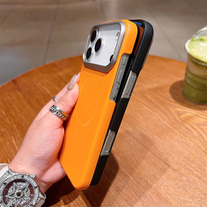 Thích hợp cho iphone17promax Vàng <span class=keywords><strong>Armor</strong></span> PC mỏng vòng từ trường hợp điện thoại 16 siêu mỏng tản nhiệt 15 Bìa - Product Image 4