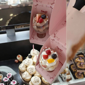 Scatola Pieghevole per Torte in Carta, Confezione per Dolci di San Valentino, Ideale per Cupcake in Vetro - Product Image 5